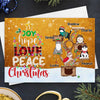 Joy Hope Love Peace Christmas Fluffy Cat Tree Personalized Postcard