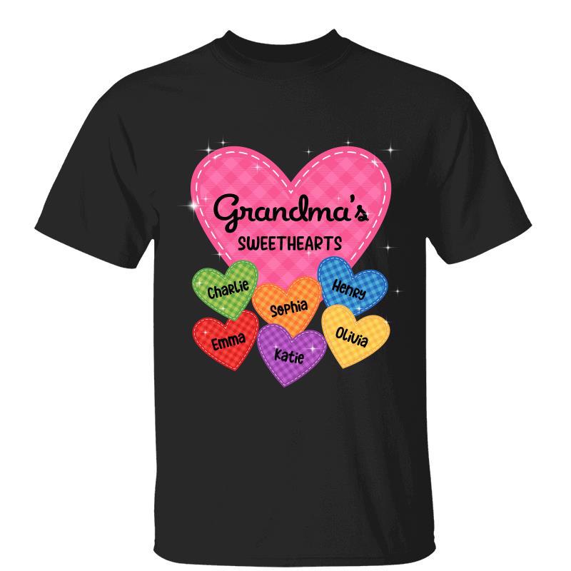Checkered Pattern Grandma Sweethearts Personalized Shirt