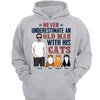 Never Underestimate Old Man Standing Cat Dad Personalized Shirt