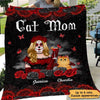 Cat Mom With Roses Costume Life Is Better With Cats Personalized Fleece Blanket