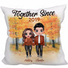 Fall Season Doll Couple Standing Personalized Pillow (Insert Included)