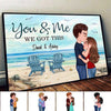 Doll Couple Kissing Beach Landscape Personalized Horizontal Poster