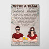 Real Couple We‘re A Team Personalized Vertical Poster