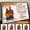 Fall Season Couple Back View Personalized Horizontal Poster