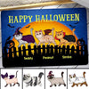 Halloween Walking Fluffy Cat On Fence Personalized Doormat