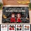 Halloween Home Sweet Haunted Home Doll Couple In House Personalized Doormat