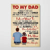 Gift For Dad Not Easy To Raise A Child Family Back View Personalized Poster