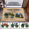 Back View Camping Couple Personalized Doormat