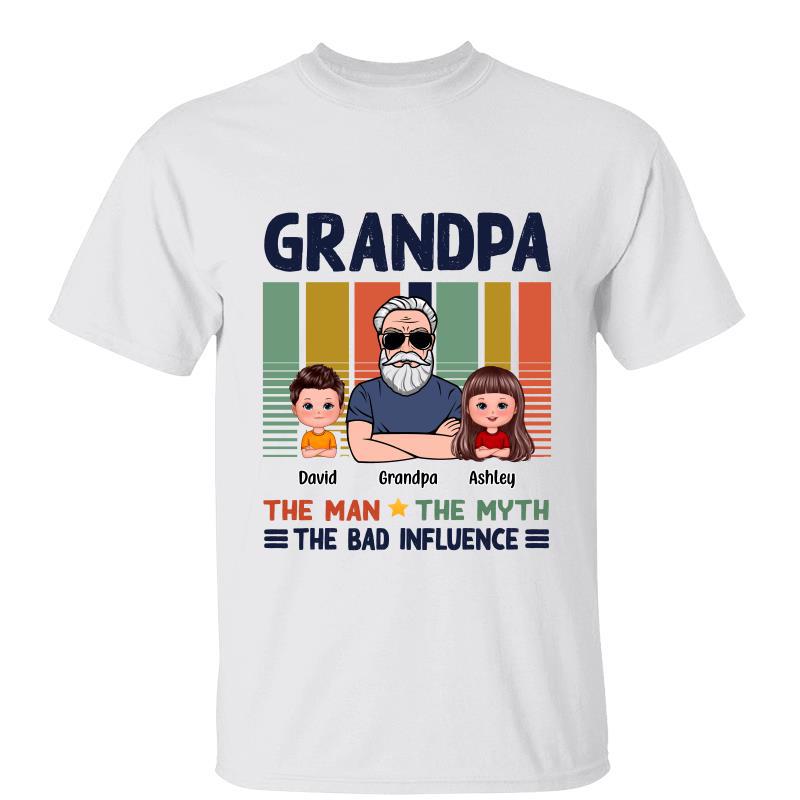 Grandpa Bad Influence Gift Personalized Shirt
