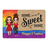 Home Sweet Home LGBT Couple Standing Personalized Doormat