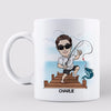 We Hooked The Best Dad Grandpa Caricature Fishing Personalized Mug