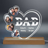 Dad We Love You Heart Photo Personalized LED Night Light