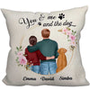 Couple And Dog Wreath Family Gift Personalized Pillow (Insert Included)