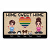 LGBT Couple Heart Kids Dogs Cats Personalized Doormat