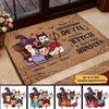 Handsome Devil Wicked Witch Family Dogs Cats Halloween Personalized Doormat