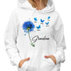 Grandma Blue Dandelion Butterflies Personalized Shirt