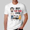 Best Cat Dad Ever Fluffy Cat Caricature Personalized Shirt