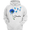 Grandma Blue Dandelion Butterflies Personalized Shirt