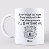 Dog Head Outline Will Be Watching You Personalized Mug