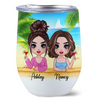 Beach Landscape Summer Doll Besties Personalized Wine Tumbler