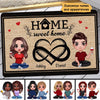 Doll Couple Heart Infinity Personalized Doormat