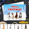 Merry Woofmas Cute Sitting Dog In Winter Christmas Personalized Postcard
