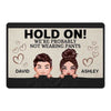 Funny Couple Hold On Probably Not Wearing Pants Personalized Doormat