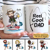 Reel Cool Dad Grandpa Fishing Caricature Personalized Mug