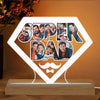 Super Dad Custom Photos Father‘s Day Gift Personalized Custom Shape Acrylic Plaque Warm LED Night Light