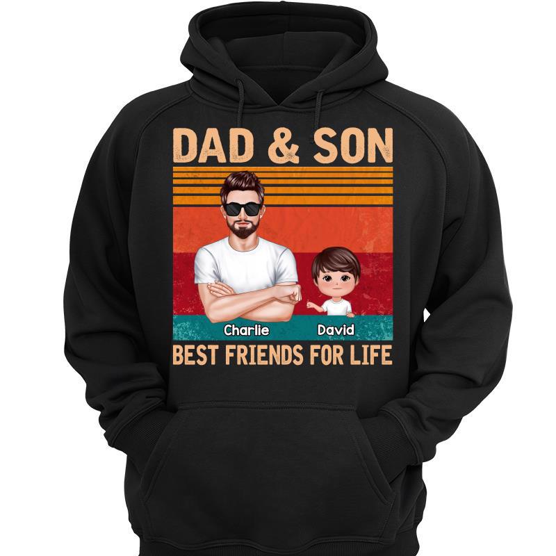 Retro Best Friends For Life Dad And Son Daughter Fist Bump Personalized Shirt