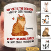 Reasons Wake Up Early Sitting Cartoon Cat Personalized Mug