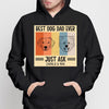 Best Dog Dad Ever Retro Simple Outline Personalized Hoodie Sweatshirt