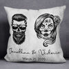 Sugar Skull Couple Gothic Halloween Personalized Pillow (Insert Included)