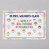 Teacher Classroom Rainbow Of Possibilities Students Name Personalized Horizontal Poster