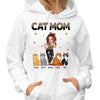 Leopard And Black Sassy Cat Mom Personalized Hoodie Sweatshirt