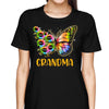 Mom Grandma Butterflies Colorful Sunflowers Personalized Shirt