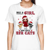 Just A Girl Loves Her Cute Fluffy Cat Christmas Personalized Shirt