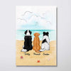 Sitting Dog Back View At Beach Personalized Vertical Poster