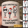 Merry Christmas Dad Swimming Champion Personalized Mug