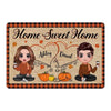 Fall Season Home Sweet Home Doll Couple Personalized Doormat