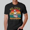 Reel Cool Dad Grandpa Retro Fishing Caricature Personalized Shirt