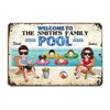 Welcome To Doll Family Pool Sign Summer Personalized Metal Sign
