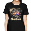 Leopard Heart Grandma Grandkids Butterfly Personalized Shirt