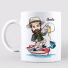 Reel Cool Dad Grandpa Fishing Caricature Personalized Mug