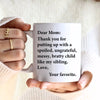 Mom Thank You For Putting Up With My Sibling Funny Mother‘s Day Gift Mug