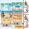 Summer Couple Sitting At Beach Personalized Tumbler