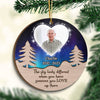 The Sky Looks Different When Someone You Love Up There Family Memorial Photo Inserted Personalized Wooden Ornament