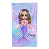 Mermaid Colorful Name Family Personalized Beach Towel