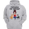 Purrsonal Cat Servant Doll Woman And Cats Sitting Personalized Hoodie Sweatshirt