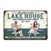 Welcome To Our Lake House Personalized Metal Sign